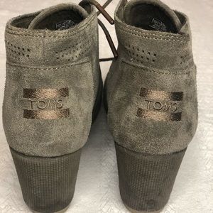 TOMS lace up wedge booties